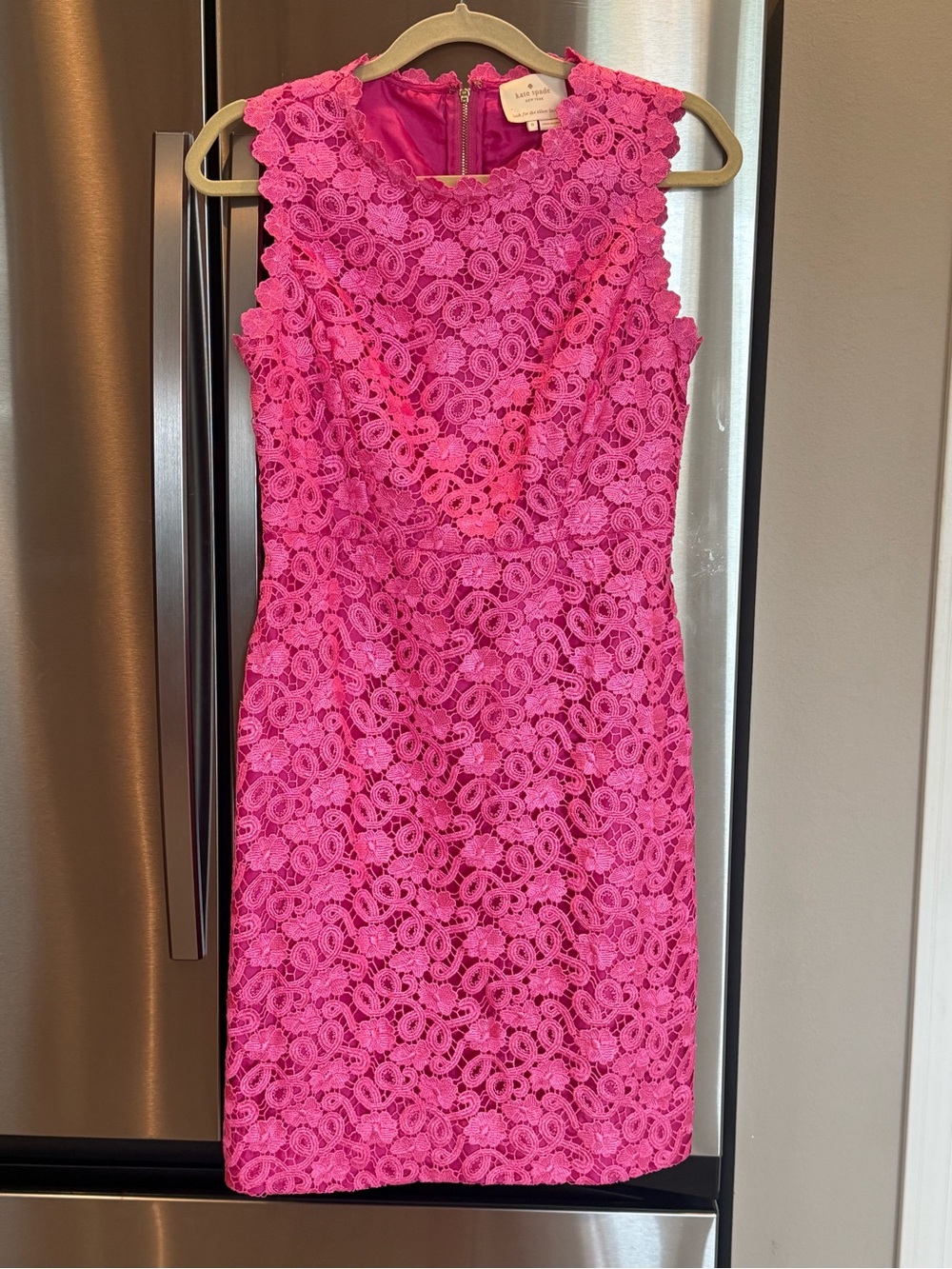 Kate Spade New York Pink Floral Lace Sheath Dress Sleeveless Coctail Party Sz6